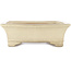 Maceta rectangular para bonsái en color blanco roto de Yamafusa - 410 x 315 x 90 mm