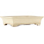 Maceta rectangular para bonsái en color blanco roto de Yamafusa - 410 x 315 x 90 mm