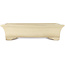 Maceta rectangular para bonsái en color blanco roto de Yamafusa - 410 x 315 x 90 mm
