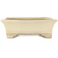 Maceta rectangular para bonsái en color blanco roto de Yamafusa - 410 x 315 x 90 mm
