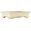 Maceta rectangular para bonsái en color blanco roto de Yamafusa - 410 x 315 x 90 mm