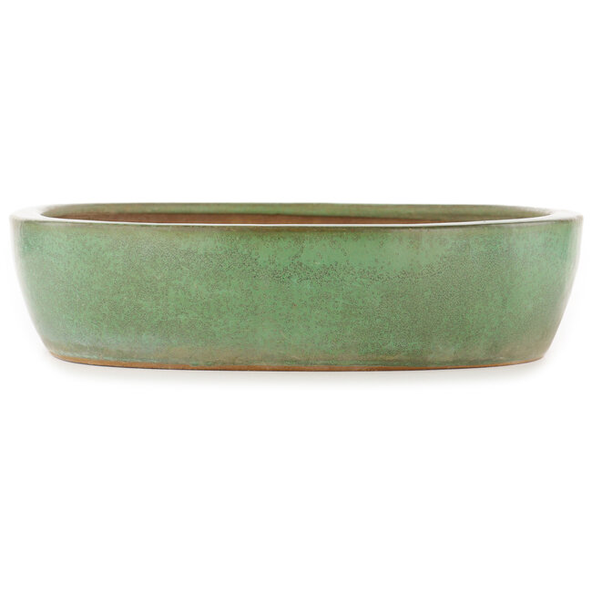 Ovale groene bonsai pot van Yamafusa - 470 x 465 x 80 mm