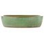 Pot à bonsaï ovale vert de Yamafusa - 470 x 465 x 80 mm