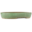 Pot à bonsaï ovale vert de Yamafusa - 470 x 465 x 80 mm