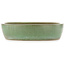 Oval green bonsai pot by Yamafusa - 470 x 465 x 80 mm