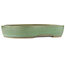 Pot à bonsaï ovale vert de Yamafusa - 470 x 465 x 80 mm