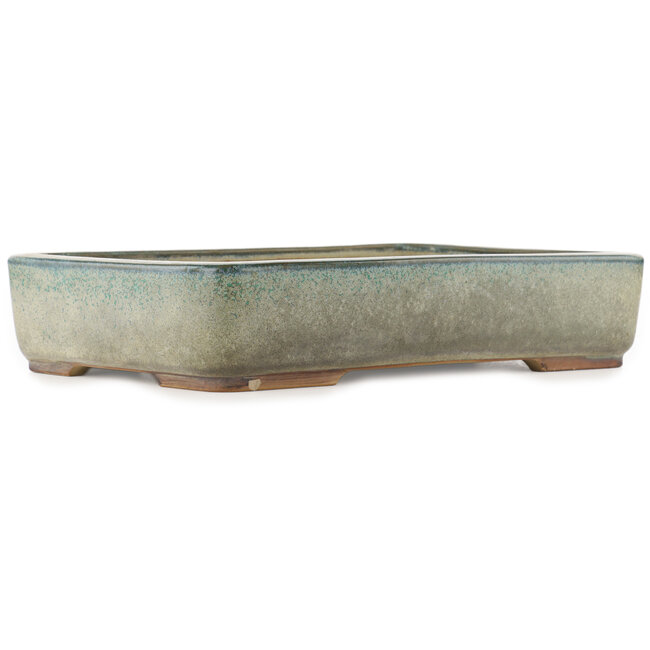 Vaso bonsai rettangolare turchese di Ikkou - 370 x 260 x 75 mm