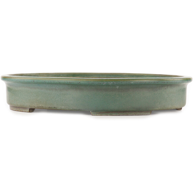 Maceta ovalada verde para bonsái de Yamafusa - 430 x 350 x 70 mm