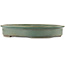 Oval green bonsai pot by Yamafusa - 430 x 350 x 70 mm