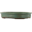 Oval green bonsai pot by Yamafusa - 430 x 350 x 70 mm