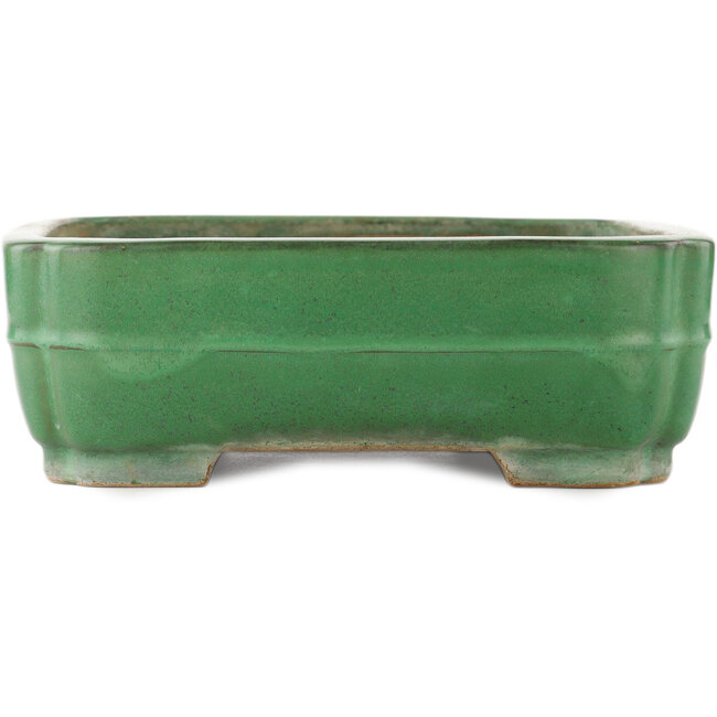 Rectangular green bonsai pot by Yamafusa - 365 x 275 x 90 mm