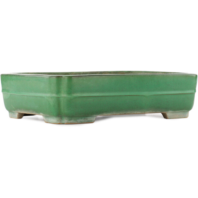 Rechthoekige groene bonsai pot van Yamafusa - 365 x 275 x 90 mm