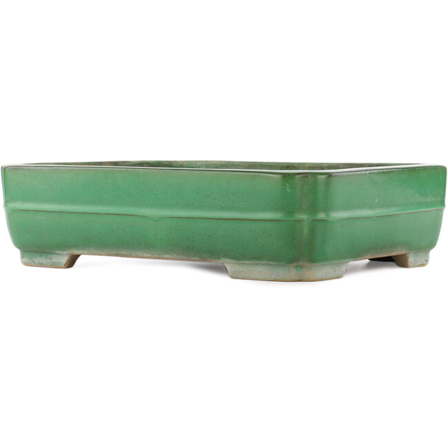 Rechthoekige groene bonsai pot van Yamafusa - 365 x 275 x 90 mm