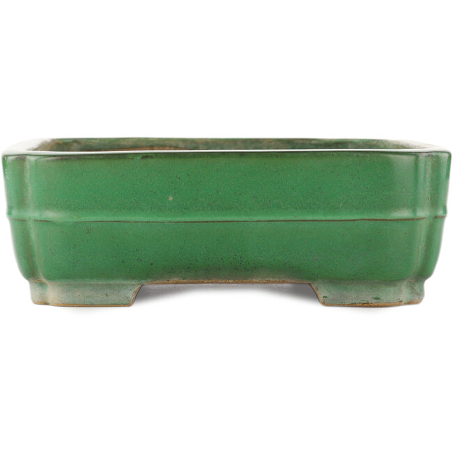Rechthoekige groene bonsai pot van Yamafusa - 365 x 275 x 90 mm