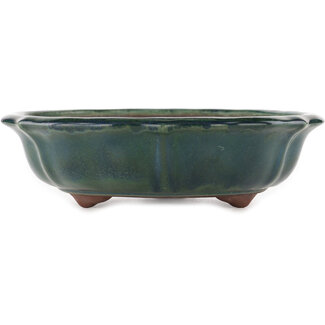 Yamaaki 330 mm lotus green bonsai pot by Yamaaki, Tokoname, Japan