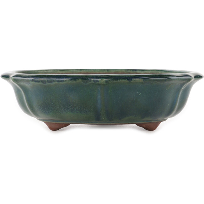 Pot à bonsaï Lotus vert par Yamaaki - 330 x 330 x 90 mm
