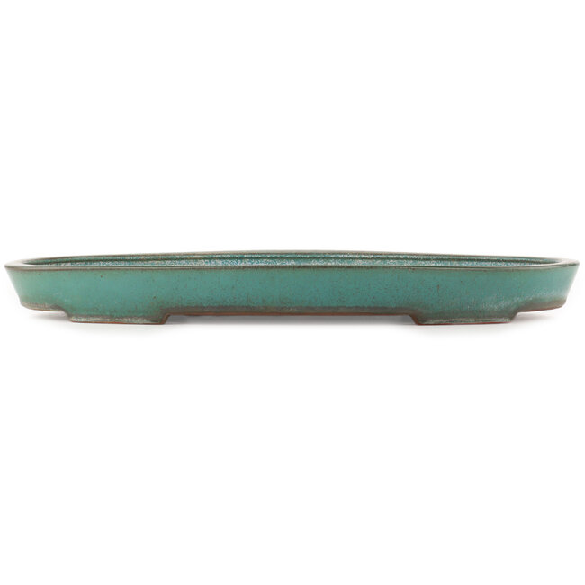 Oval green bonsai pot by Reiho - 445 x 345 x 50 mm