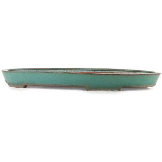 Oval green bonsai pot by Reiho - 445 x 345 x 50 mm