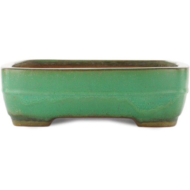 Maceta rectangular verde para bonsái de Yamafusa - 410 x 310 x 90 mm
