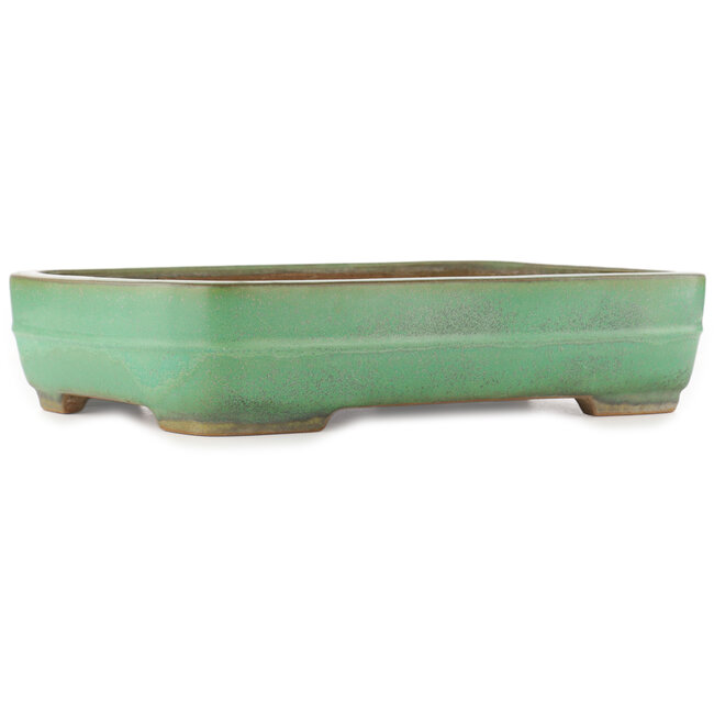 Rechthoekige groene bonsai pot van Yamafusa - 410 x 310 x 90 mm