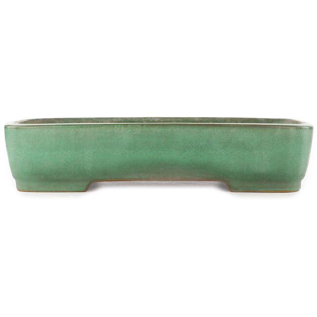 Pot à bonsaï rectangulaire vert de Yamafusa - 465 x 340 x 90 mm