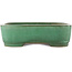Maceta rectangular verde para bonsái de Yamafusa - 465 x 340 x 90 mm