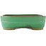 Pot à bonsaï rectangulaire vert de Yamafusa - 475 x 360 x 90 mm