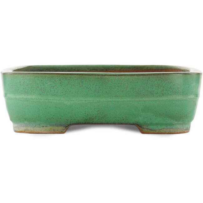 Maceta rectangular verde para bonsái de Yamafusa - 475 x 360 x 90 mm