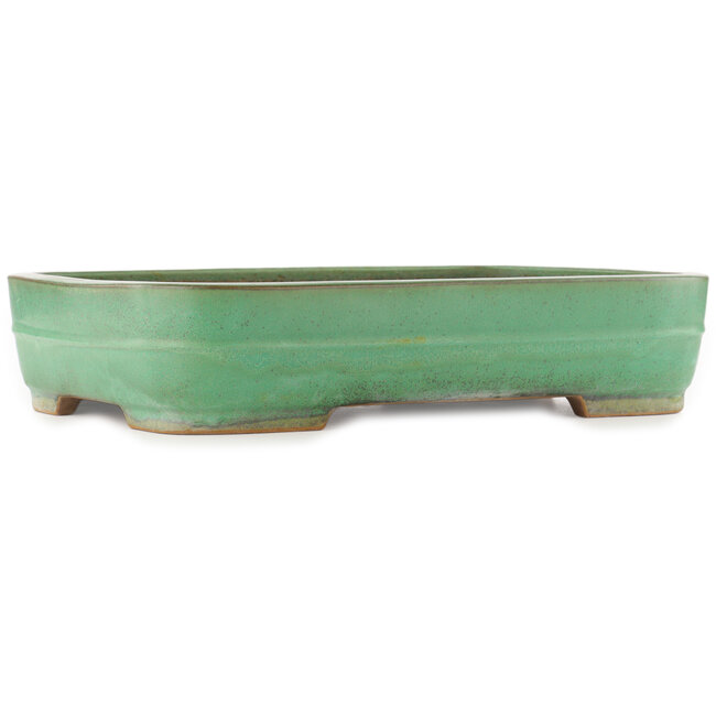 Rectangular green bonsai pot by Yamafusa - 475 x 360 x 90 mm