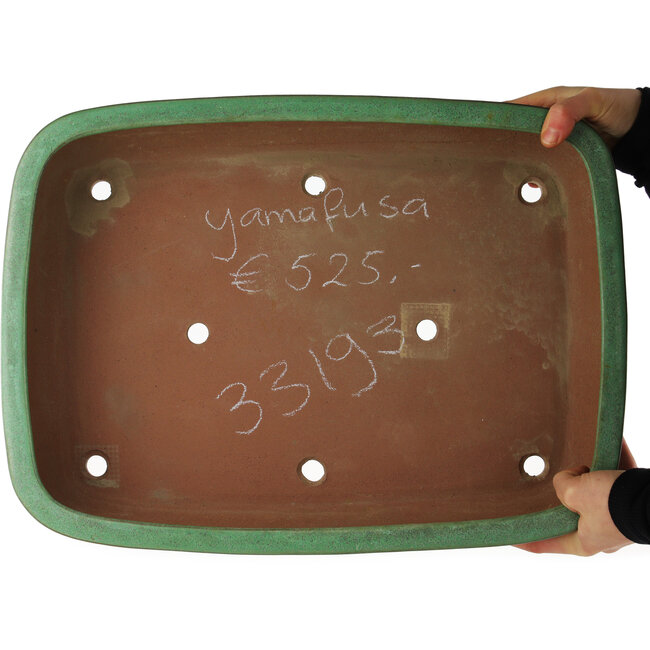 Vaso bonsai rettangolare verde di Yamafusa - 475 x 360 x 90 mm