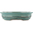 Oval turquoise bonsai pot by Reiho - 385 x 295 x 80 mm