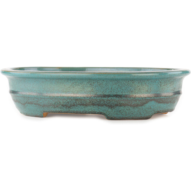 Ovale turquoise bonsai pot van Reiho - 385 x 295 x 80 mm