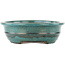 Pot à bonsaï ovale turquoise de Reiho - 385 x 295 x 80 mm