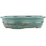 Oval turquoise bonsai pot by Reiho - 385 x 295 x 80 mm