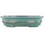 Oval turquoise bonsai pot by Reiho - 385 x 295 x 80 mm