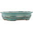 Oval turquoise bonsai pot by Reiho - 385 x 295 x 80 mm