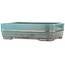 Pot à bonsaï rectangulaire turquoise de Reiho - 380 x 270 x 100 mm