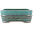 Pot à bonsaï rectangulaire turquoise de Reiho - 380 x 270 x 100 mm