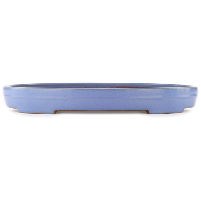 Pot à bonsaï ovale bleu de Yamafusa - 470 x 350 x 60 mm