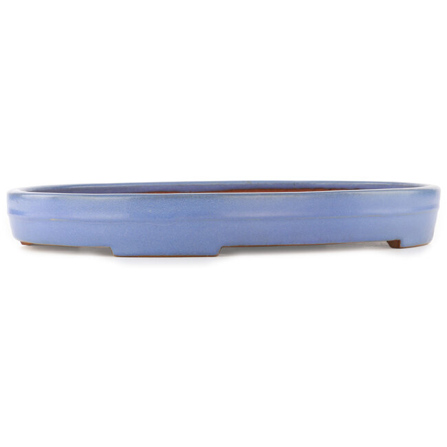 Ovale blauwe bonsai pot van Yamafusa - 470 x 350 x 60 mm