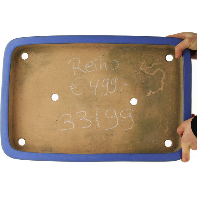 Rechthoekige blauwe bonsai pot van Reiho - 480 x 315 x 60 mm