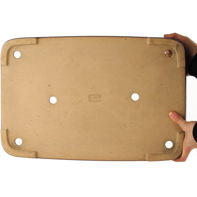 Maceta rectangular azul para bonsái de Reiho - 480 x 315 x 60 mm