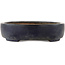 Oval blue bonsai pot by Hattori - 365 x 275 x 70 mm