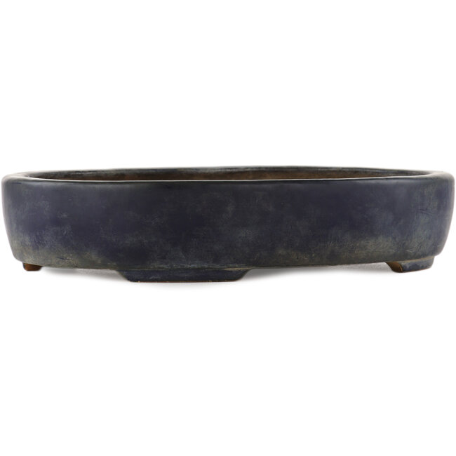 Ovaler blauer Bonsai-Topf von Hattori - 365 x 275 x 70 mm