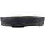 Oval blue bonsai pot by Hattori - 365 x 275 x 70 mm