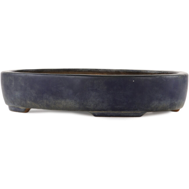 Ovaler blauer Bonsai-Topf von Hattori - 365 x 275 x 70 mm