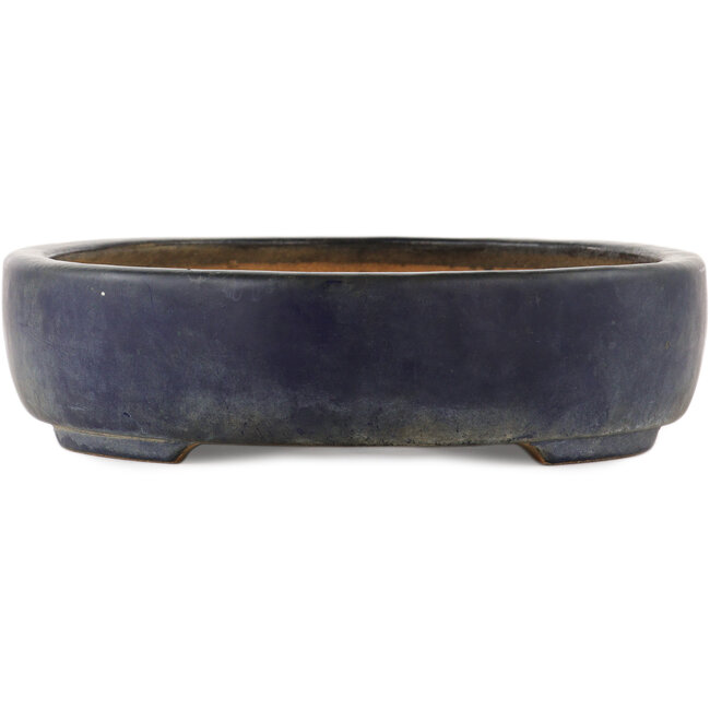 Ovale blauwe bonsai pot van Hattori - 365 x 275 x 70 mm
