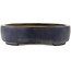 Oval blue bonsai pot by Hattori - 365 x 275 x 70 mm