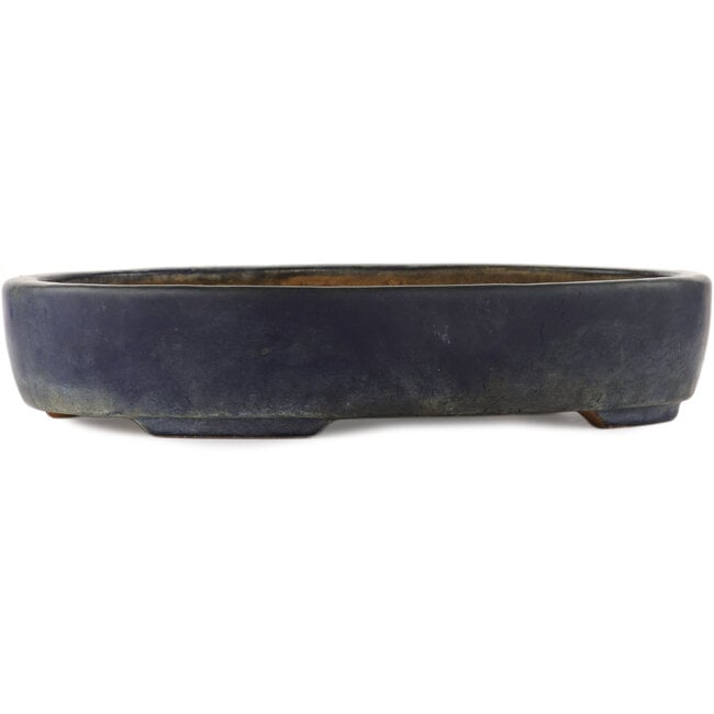 Ovale blauwe bonsai pot van Hattori - 365 x 275 x 70 mm