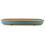 Oval turquoise bonsai pot by Reiho - 500 x 360 x 35 mm